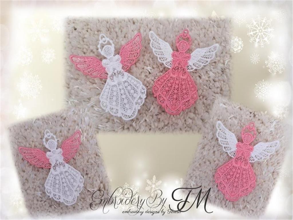 Small lace angel / 4x4 hoop Embroidery by TM designs by Teresa s.r.o.