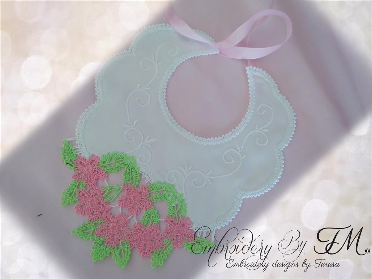 The bib flowers Embroidery by TM designs by Teresa s.r.o.