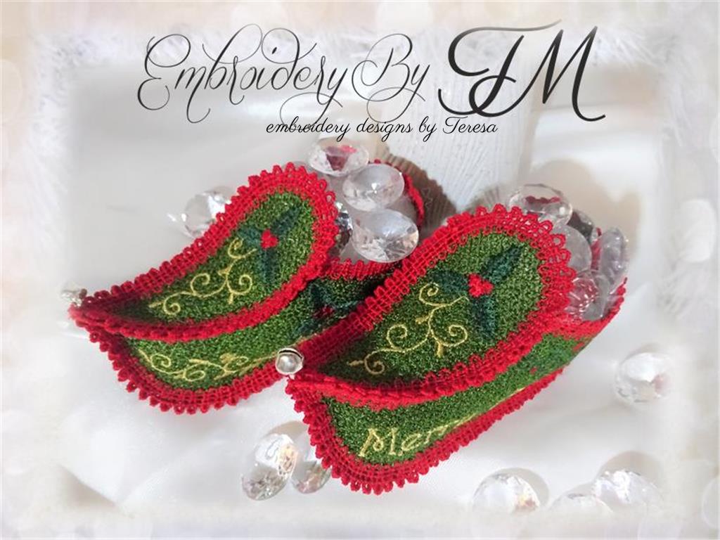 Elf booties FSL decorations/ 5x7 hoop/ three variations – Embroidery by