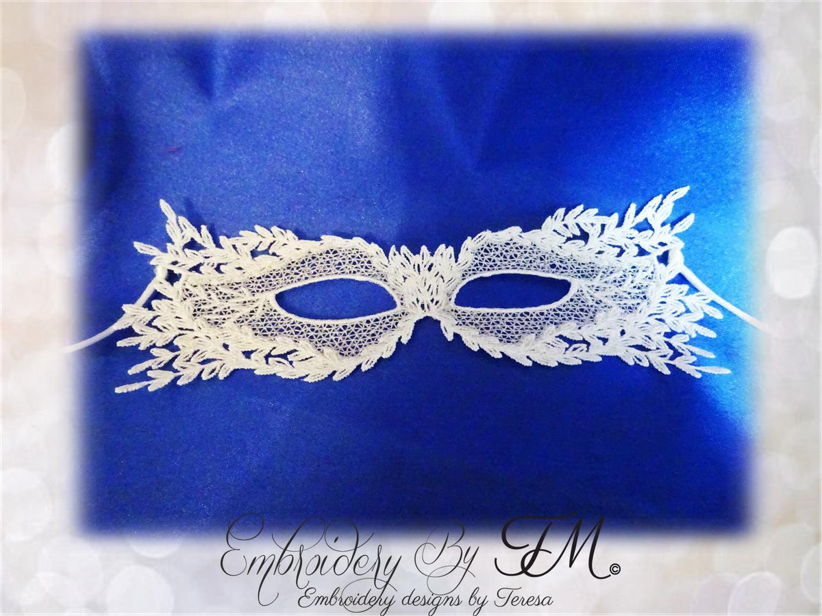 Lace mask leaves / two sizes Embroidery by TM designs by Teresa s.r.o.
