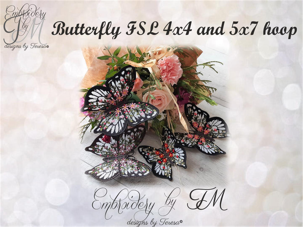 Butterfly FSL 4x4 and 5x7 hoop