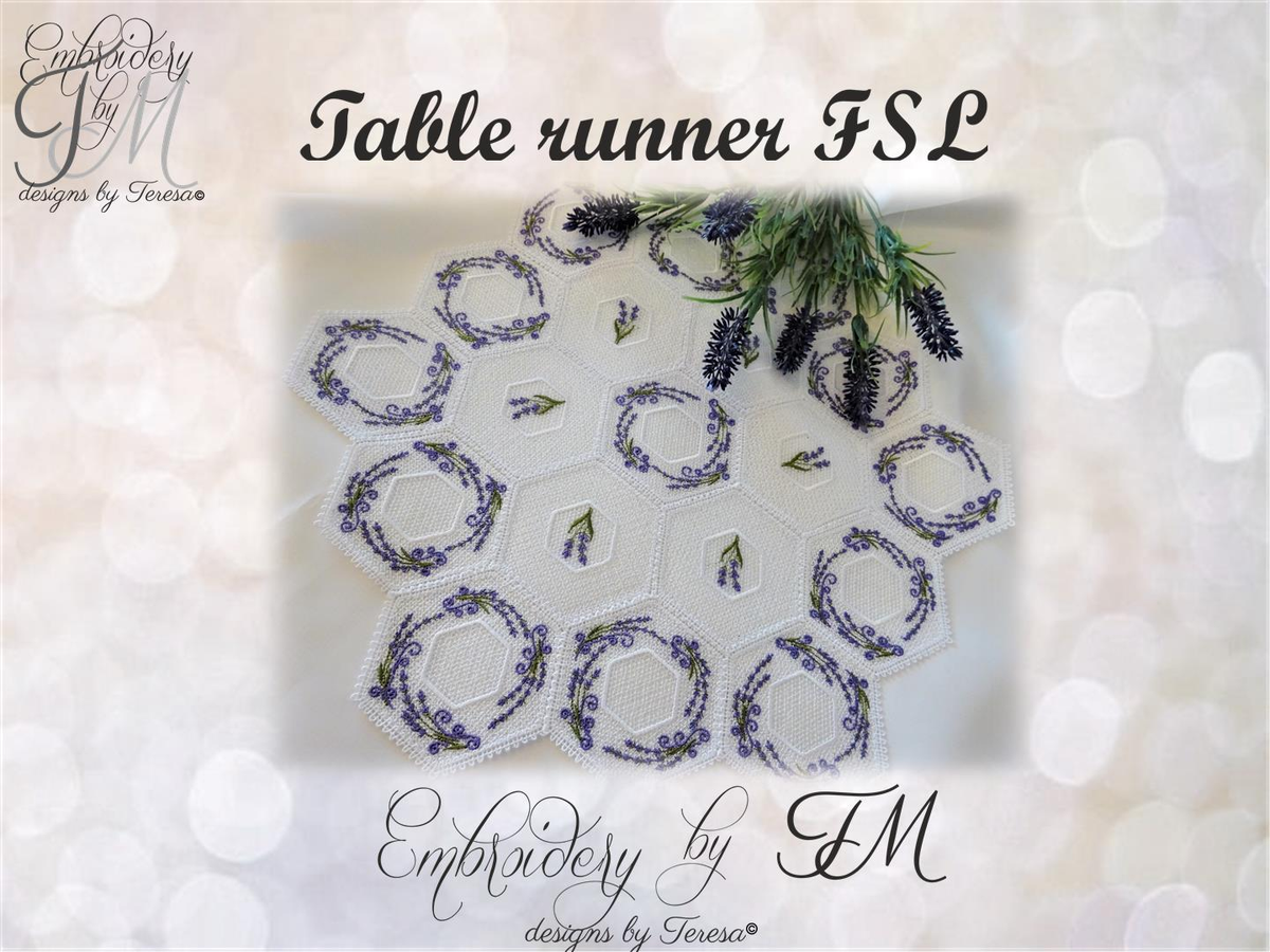 Fsl Table Table runner FSL – Embroidery by TM - designs by Teresa