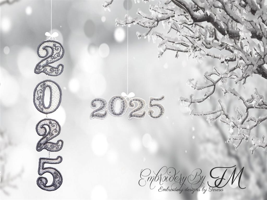 Years 2025 and 2026/ two variations/ 5x7 hoop and  4x4 hoop