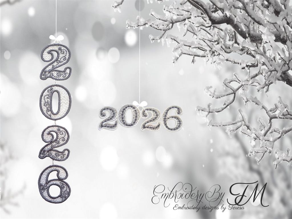 Years 2025 and 2026/ two variations/ 5x7 hoop and  4x4 hoop