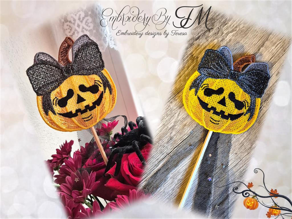 Halloween pumpkin No.4 / two variations / 4x4 hoop