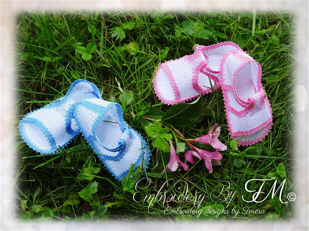 Baby sandals lace embroidery No.2/4x4 hoop