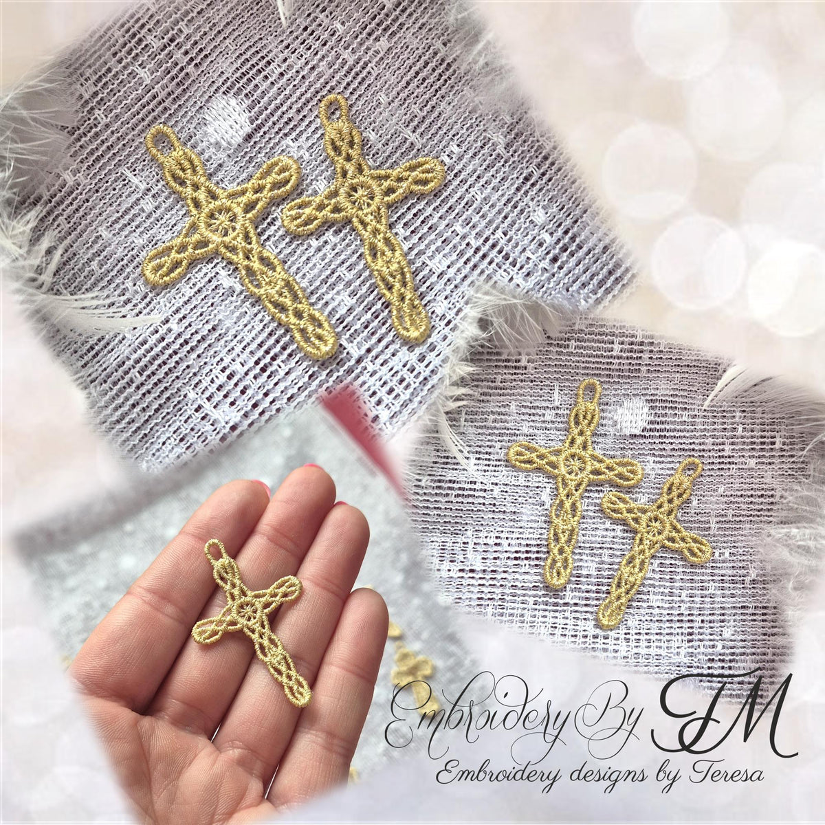Mini pocket cross No.11/ 4x4 hoop / 4 variants – Embroidery by TM ...