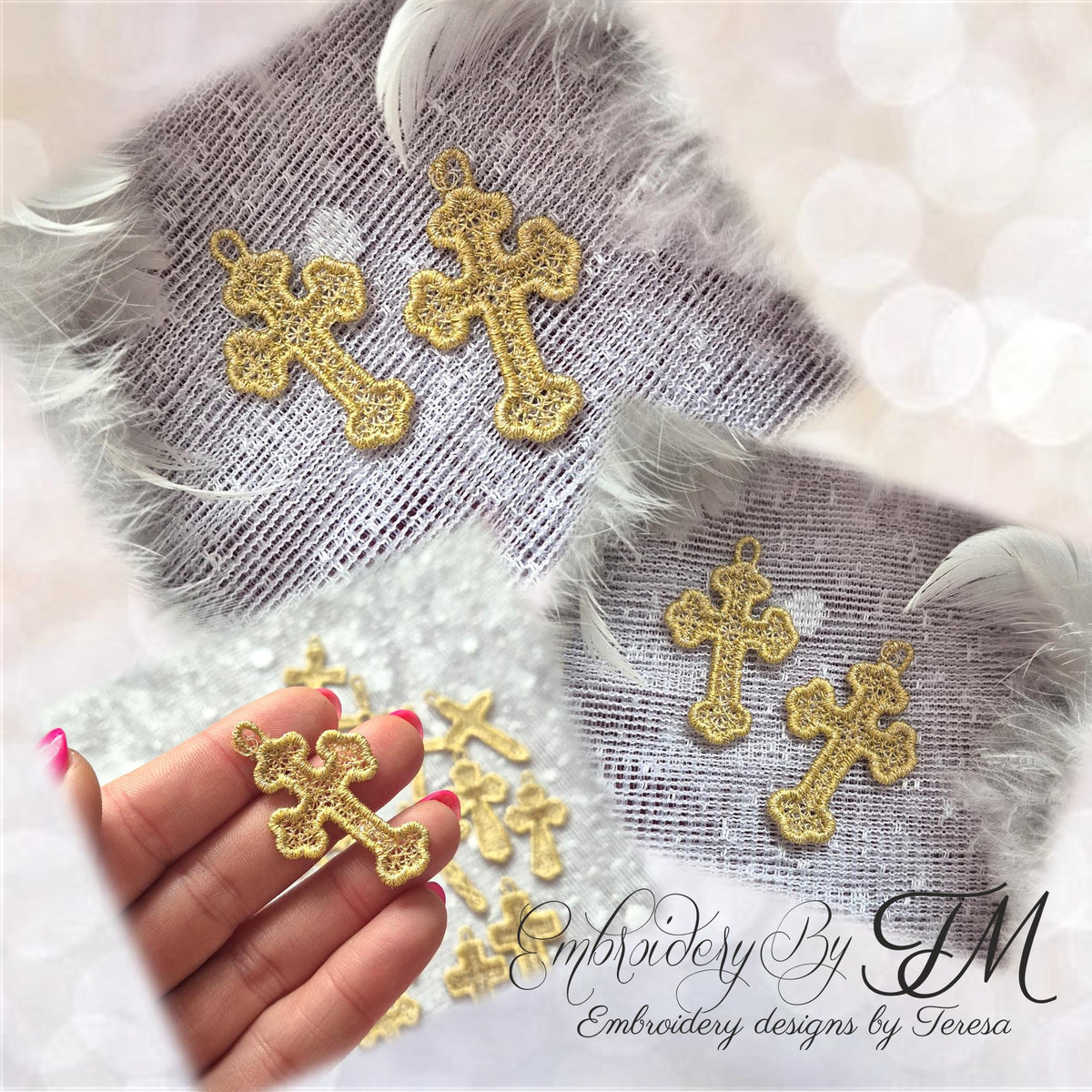 Mini pocket cross No.1/ 4x4 hoop / 4 variants – Embroidery by TM ...