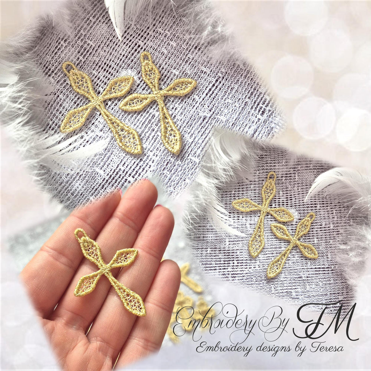 Mini pocket cross No.12/ 4x4 hoop / 4 variants – Embroidery by TM ...