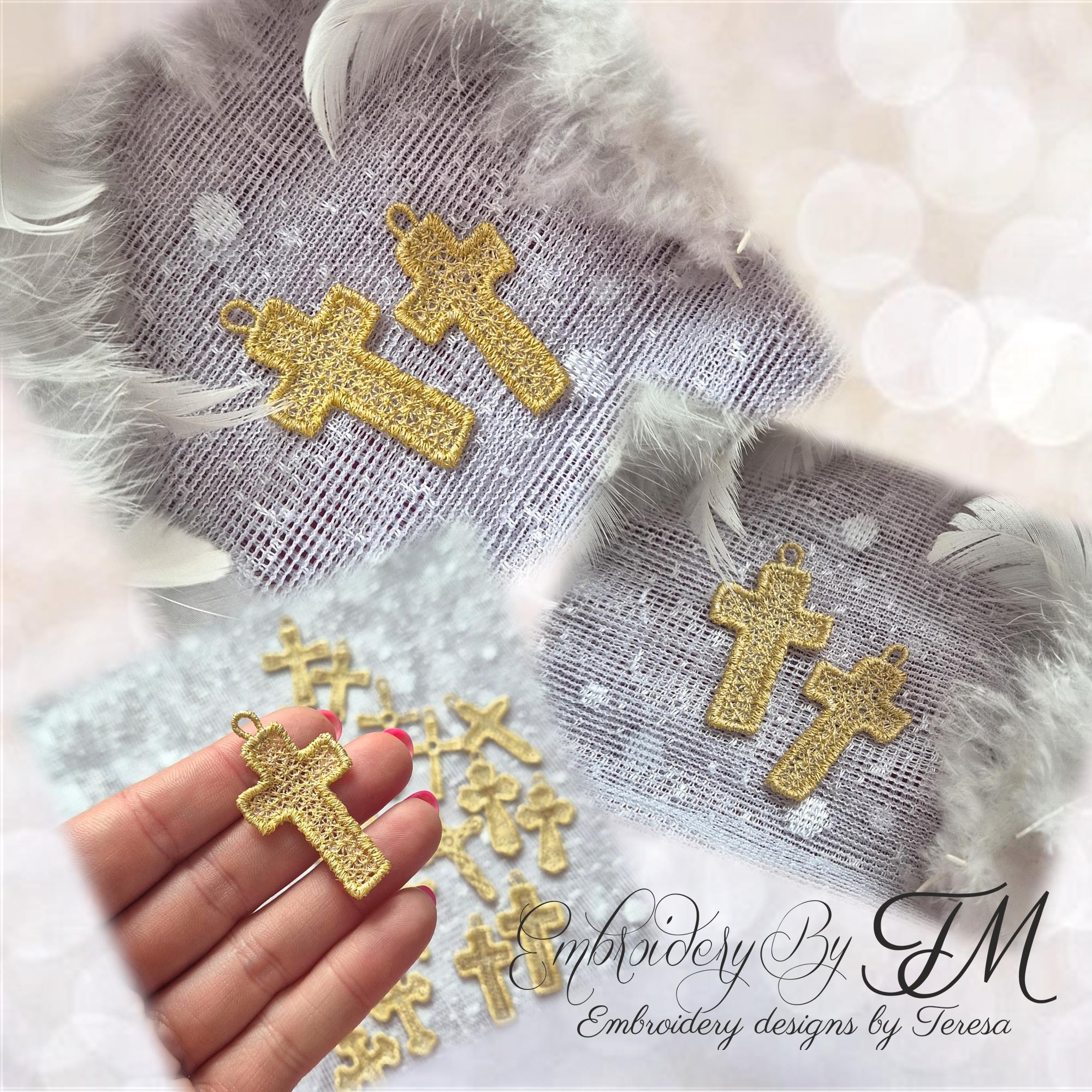 Mini Cross Variants Mini pocket cross No.2/ 4x4 hoop / 4 variants – Embroidery by TM ...