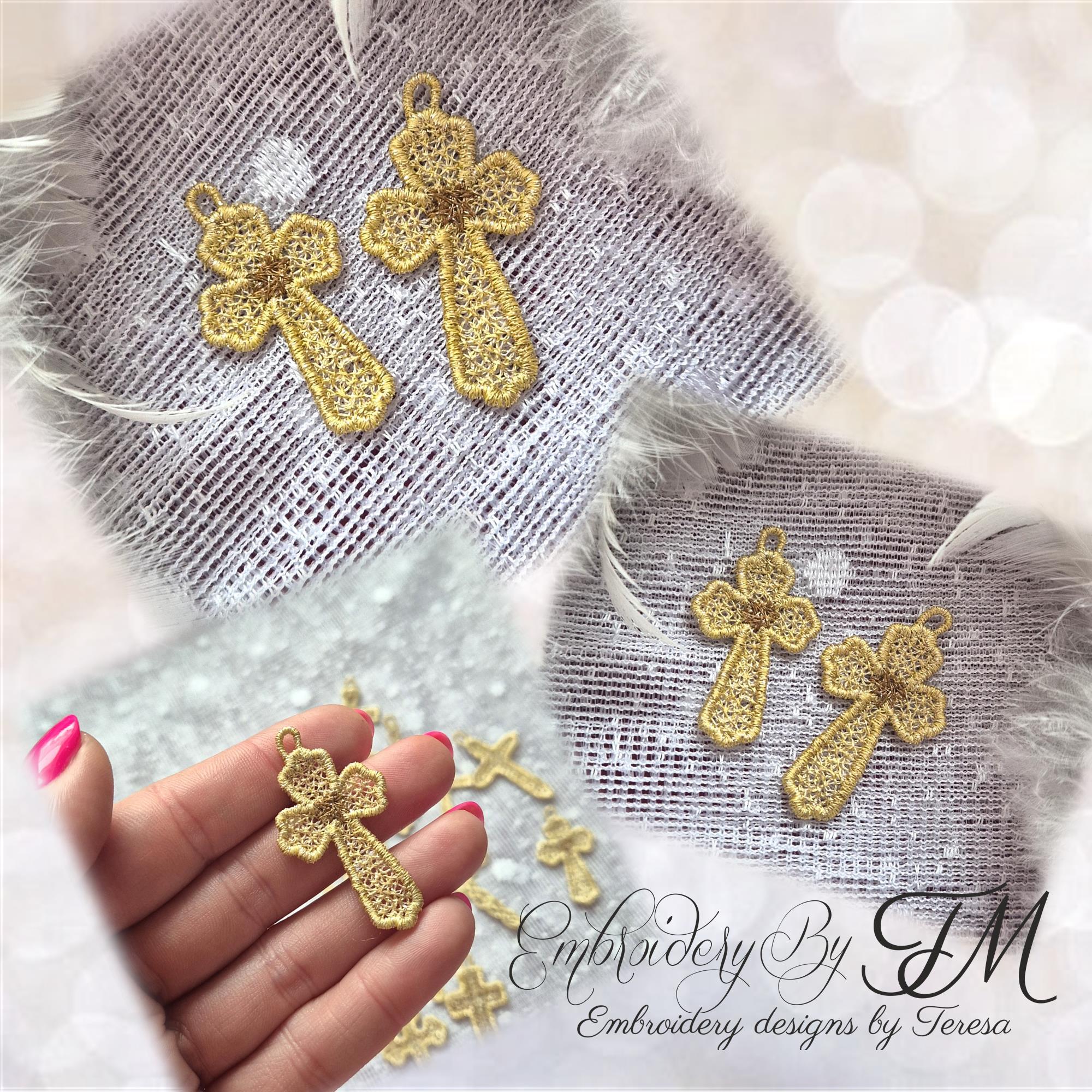 Mini Cross Variants Mini pocket cross No.3/ 4x4 hoop / 4 variants – Embroidery by TM ...