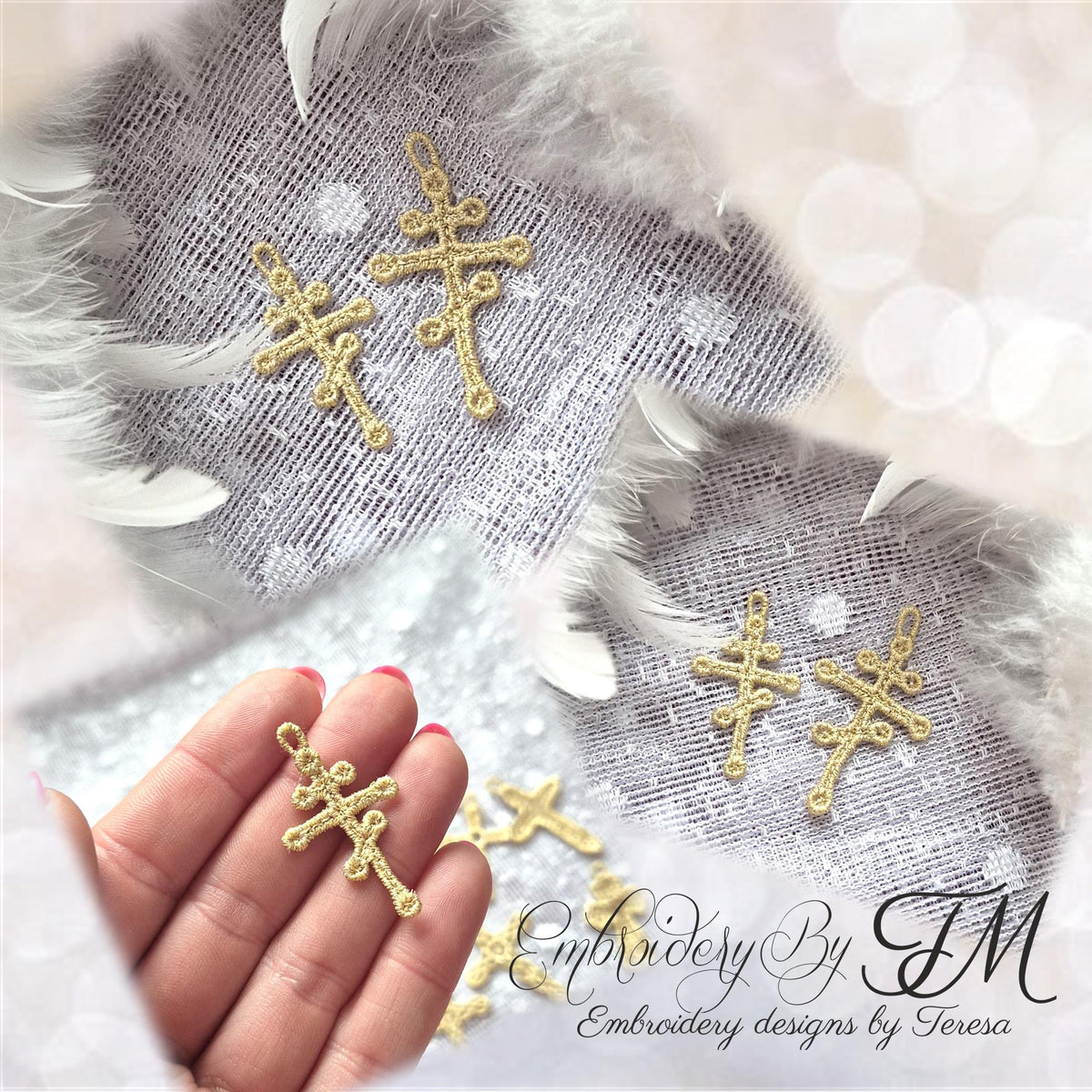 Mini Cross Variants Mini pocket cross No.5/ 4x4 hoop / 4 variants – Embroidery by TM ...