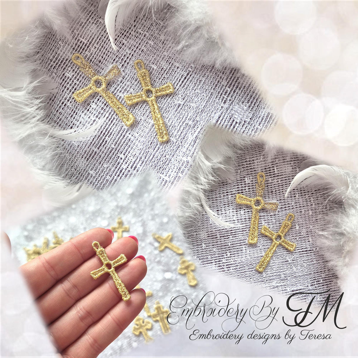 Mini Cross Variants Mini pocket cross No.6/ 4x4 hoop / 4 variants – Embroidery by TM ...