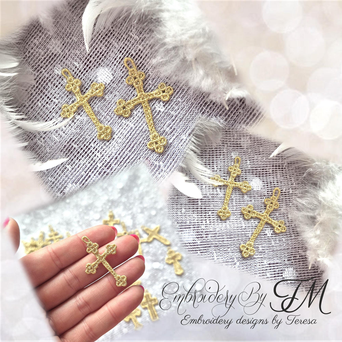 Mini pocket cross No.8/ 4x4 hoop / 4 variants – Embroidery by TM ...