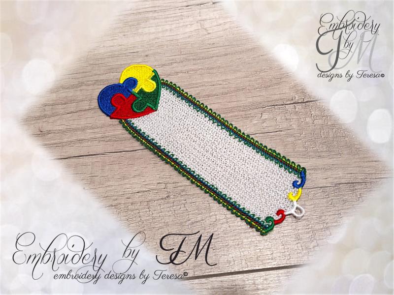 Bookmark with the symbol of autism/5x7 hoop – Embroidery by TM ...