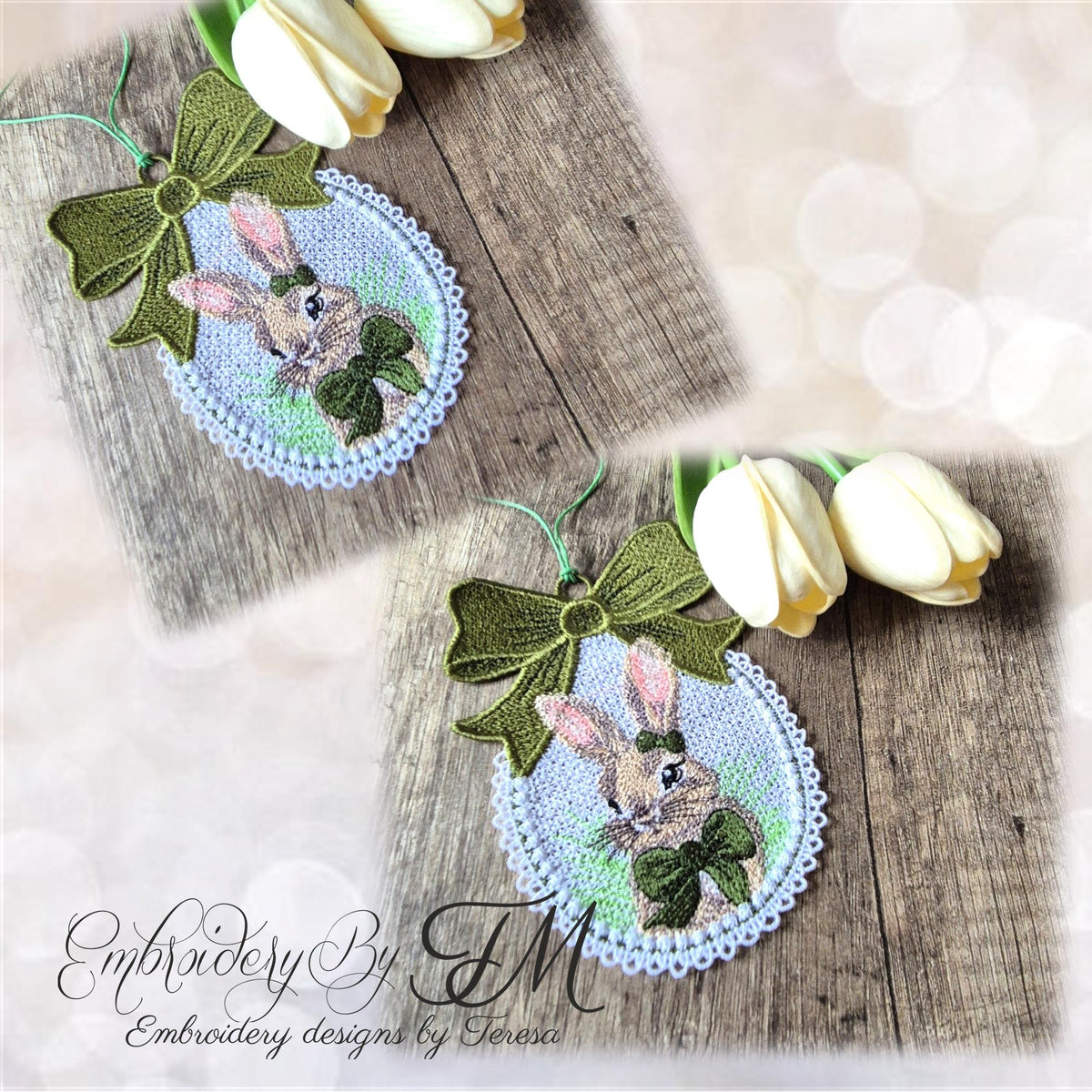 FSL Egg with rabbit/5x7 hoop/ two variants – Embroidery by TM - designs ...