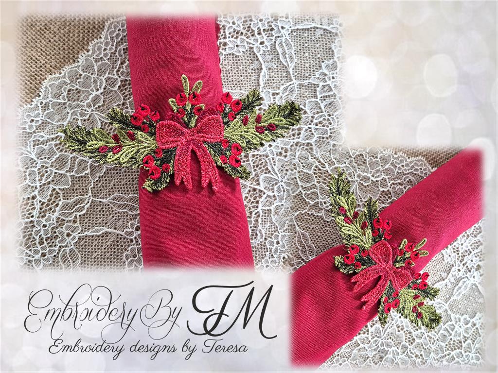 Napkin holder christmas/5x7 hoop