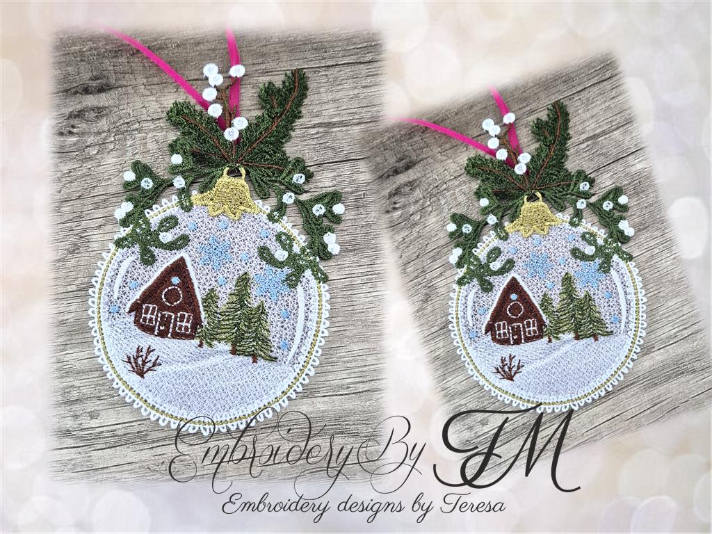 Christmas decorations - winter/5x7 hoop/two variations