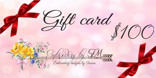 Gift Card - 7 variations/$ 10,$ 15,$ 20,$ 25,$ 30,$ 50 and $ 100