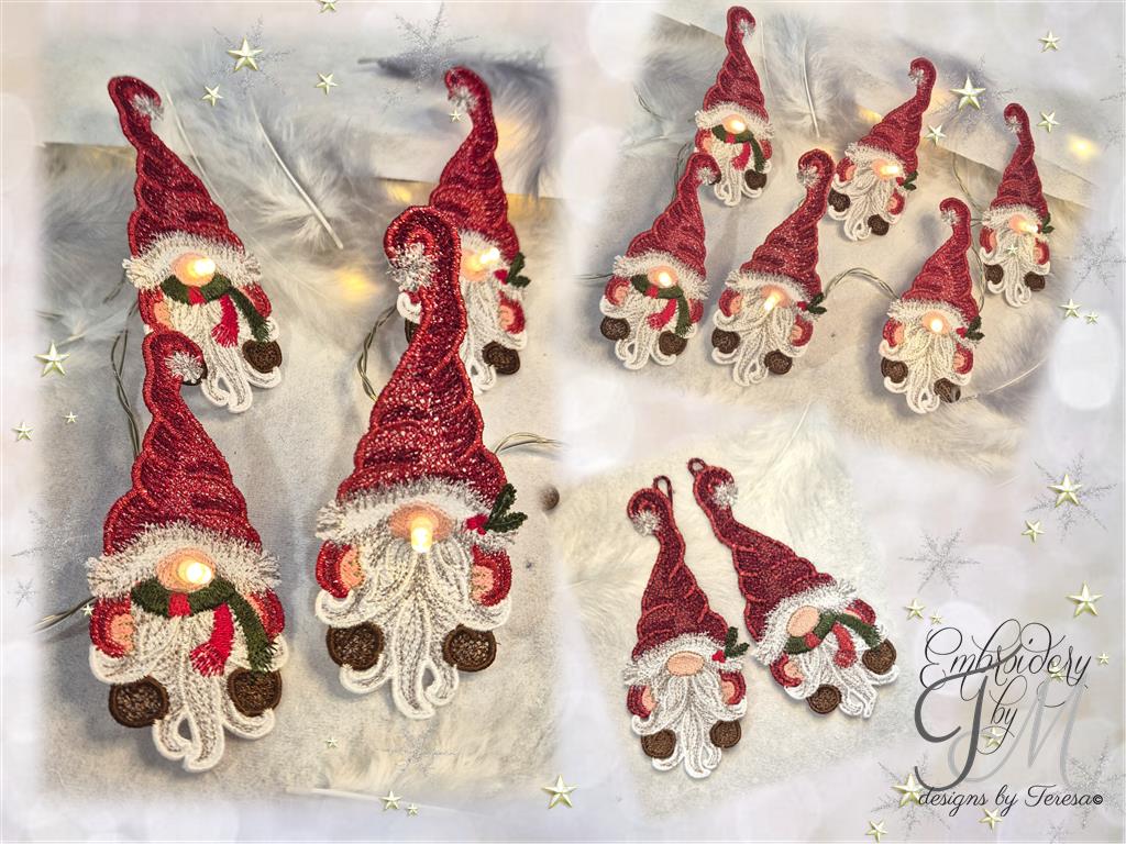 Gnomes lights + Gnomes decorations / 5x7 hoop