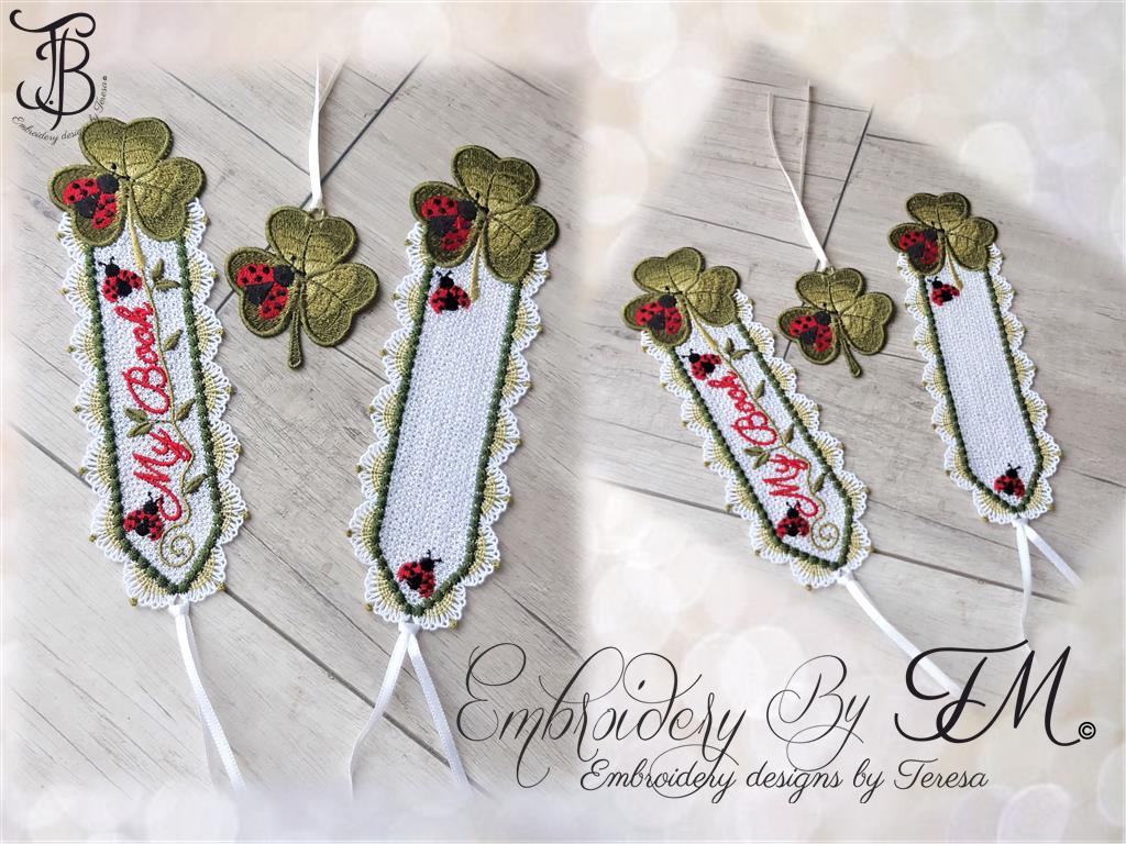 Bookmark Ladybug - My book/the bookmarks is in a 5x7 hoop and the separate Ladybug is in a 4x4 hoop