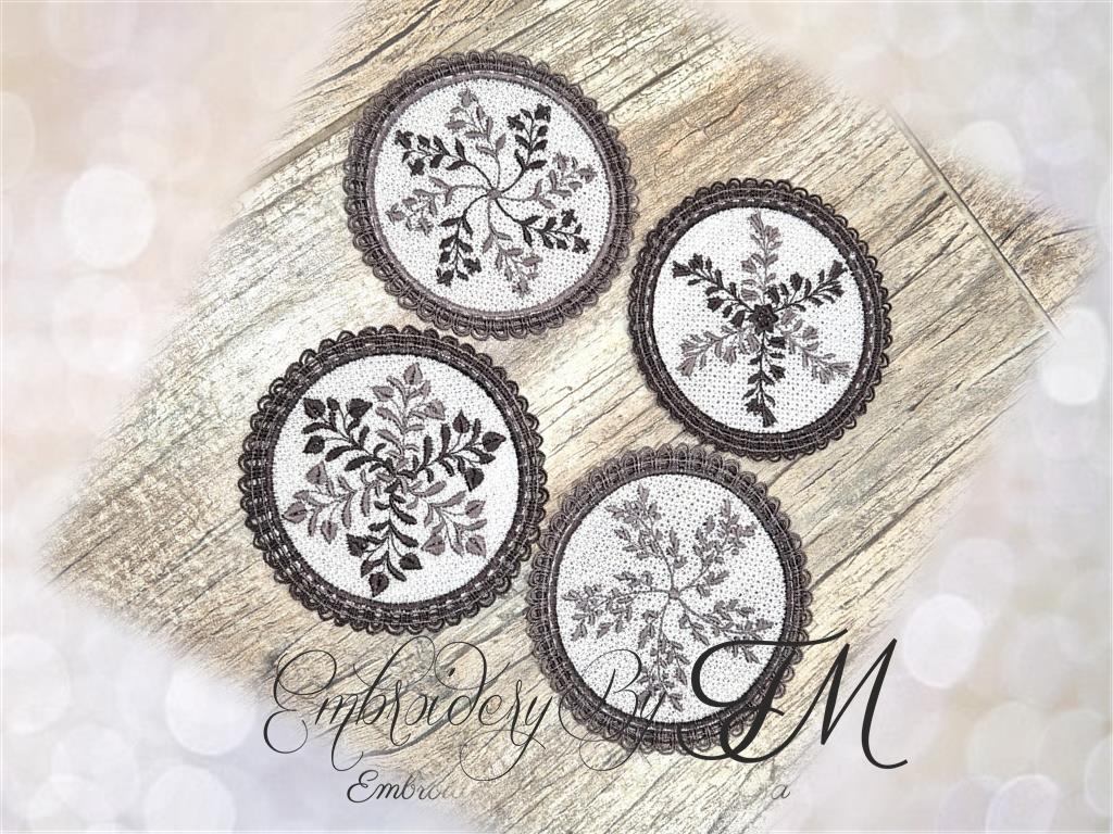 Set coasters flowers  / 5x7