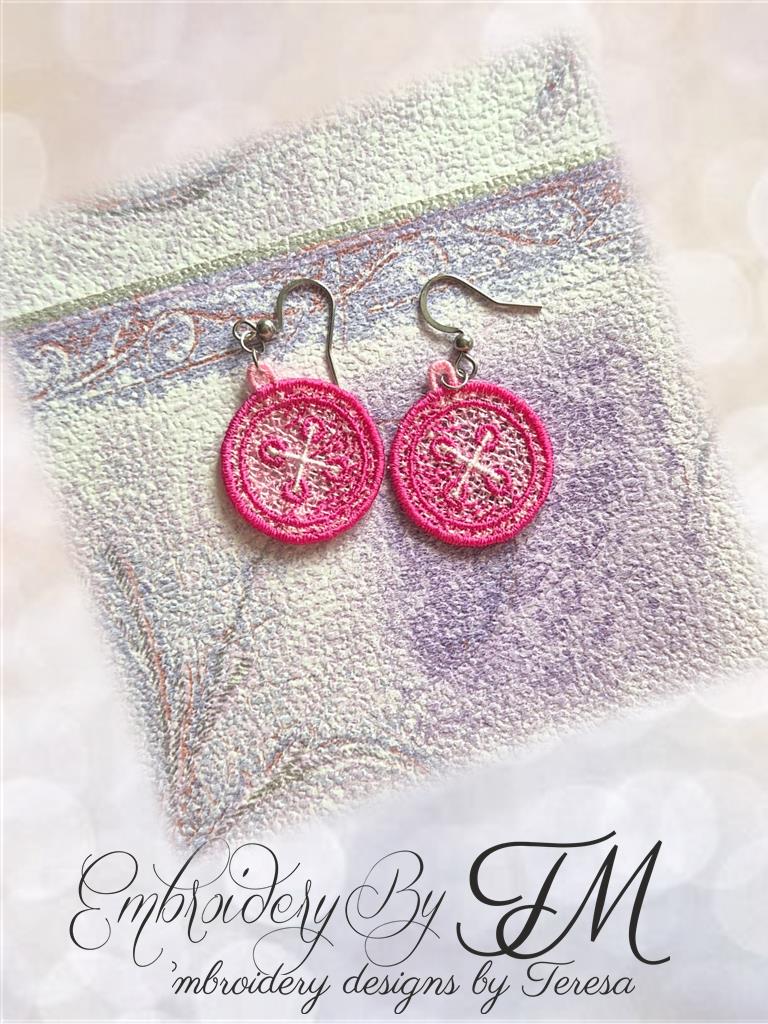 Sewing earrings No.5 /  4x4 hoop