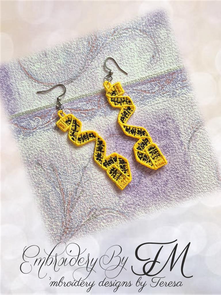 Sewing earrings No.7 /  4x4 hoop