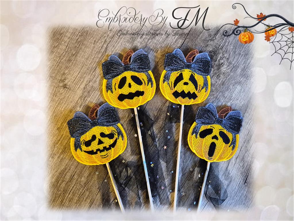 Halloween pumpkins set/ two variations / 4x4 hoop