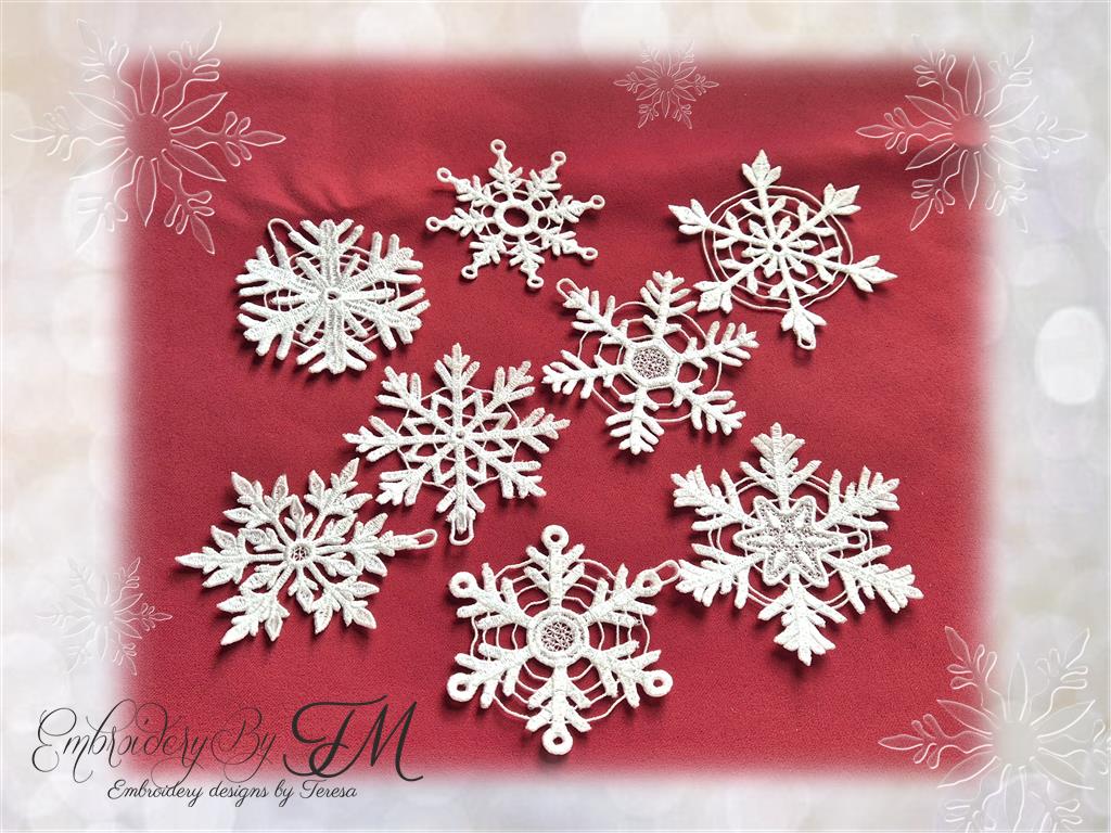 Snowflakes FSL 2025 TM/ 8 pieces/4x4 hoop