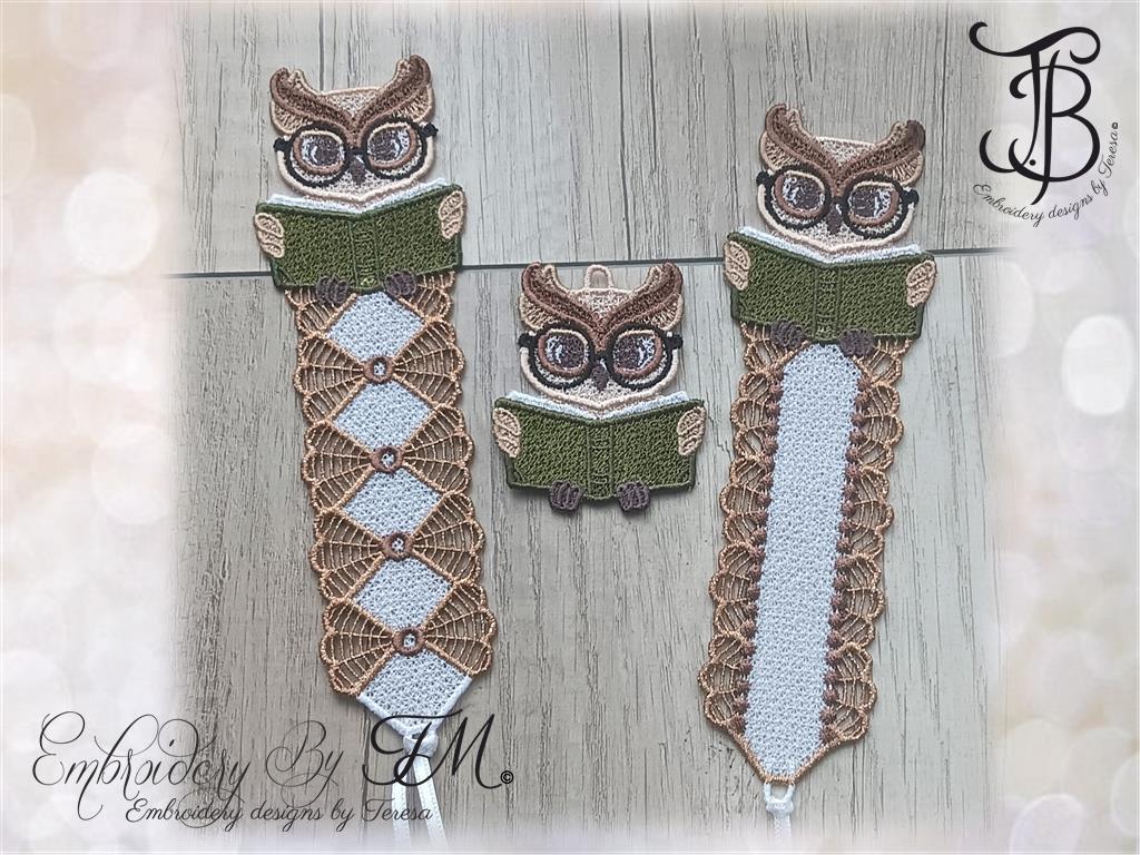 Bookmark Owl with a book  FSL/two variations