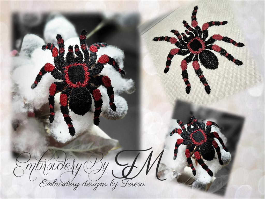 Tarantula / two sizes / two variants – Embroidery by TM - designs by Teresa