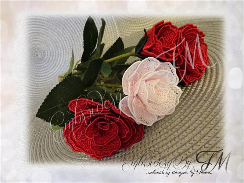 Advanced Embroidery Designs - Rose Lace Border IV