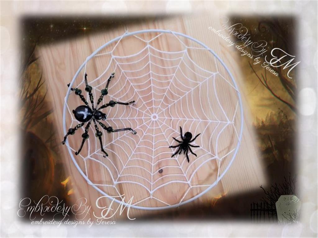 Spider web / design embroidered on tulle