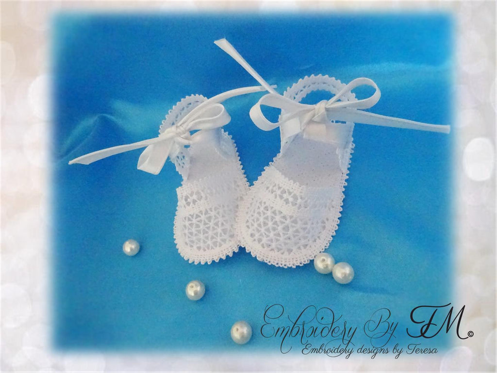 Sandals with satin ribbon No.21/4x4 hoop