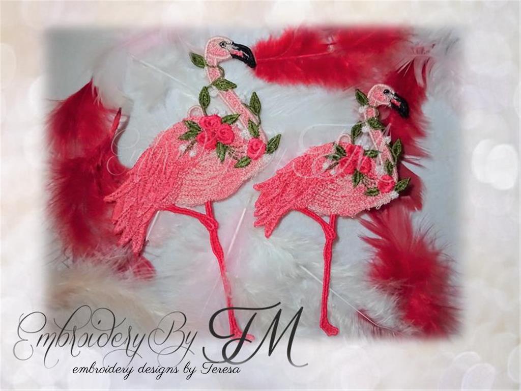 Flamingo with rose FSL / two sizes