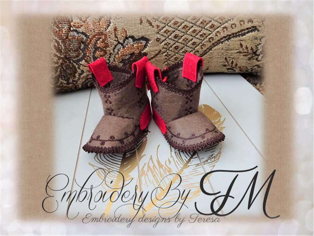 Cowboy booties No.51/ two sizes / combination felt and lace