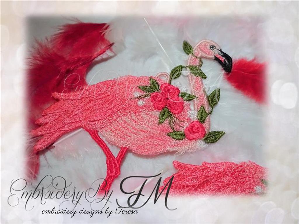 Flamingo with rose FSL / two sizes