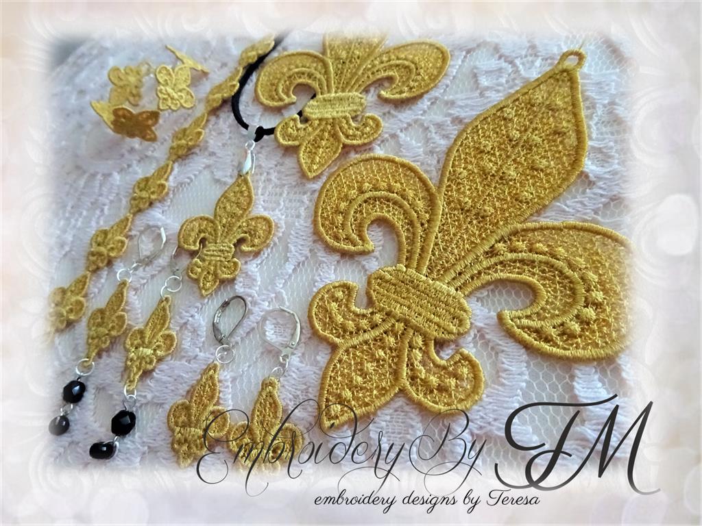 Fleur-de-lis FSL / decorations, jewelry - The file contains 8 designs