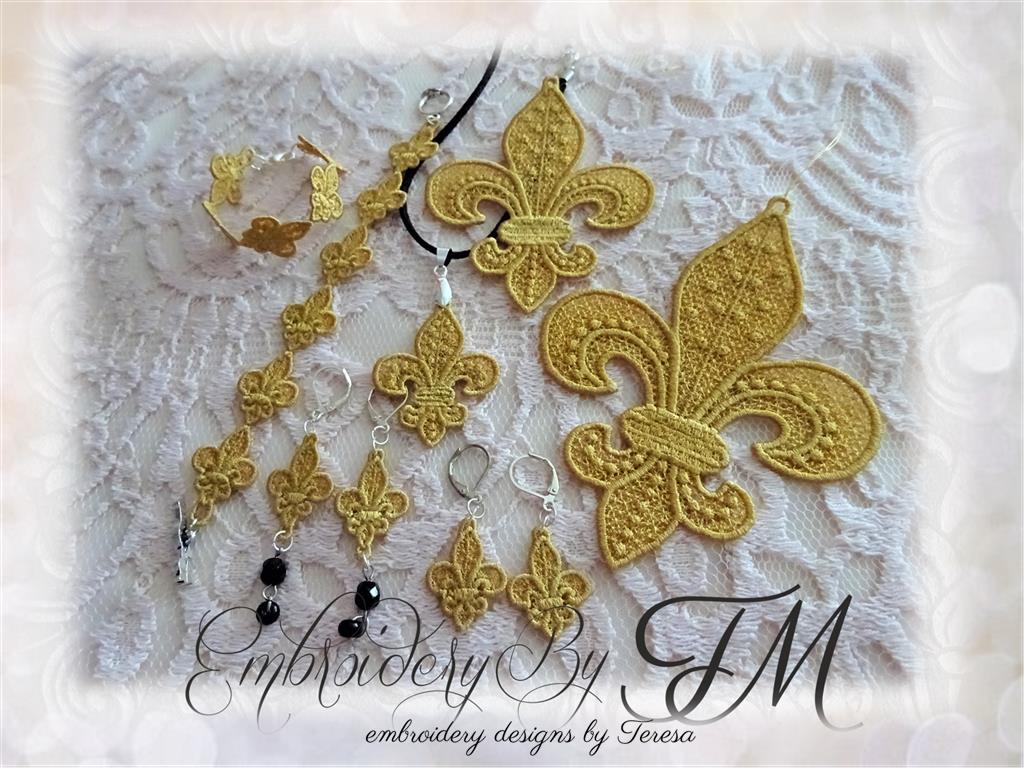 Fleur-de-lis FSL / decorations, jewelry - The file contains 8 designs