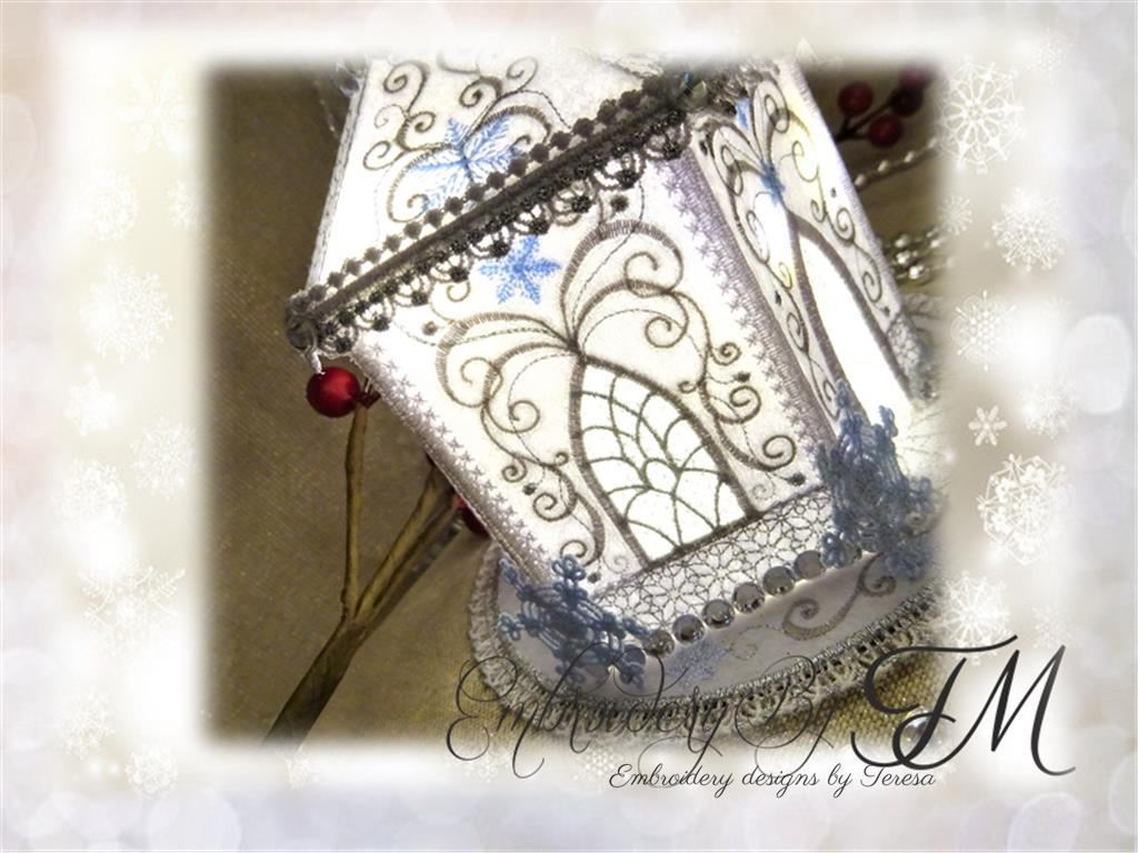 Magical winter chapel / two sizes /a combination of felt and lace