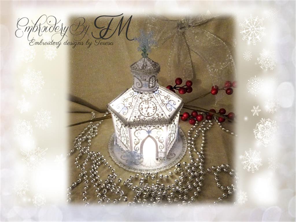 Magical winter chapel / two sizes /a combination of felt and lace
