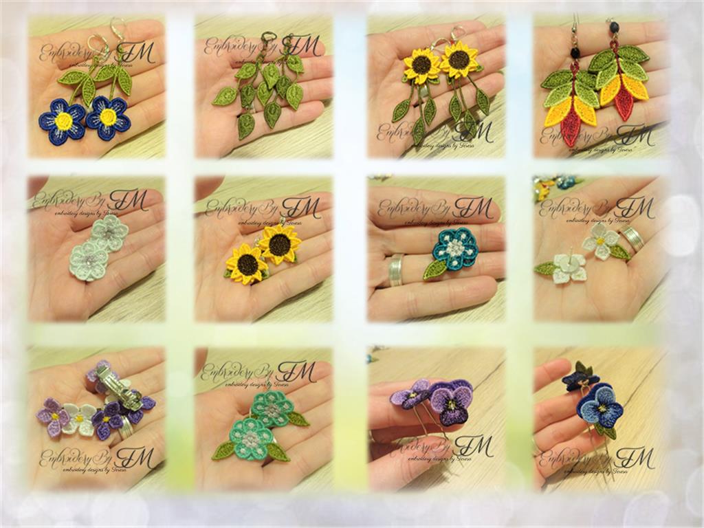 Flowers jewelry FSL/ 12 variations