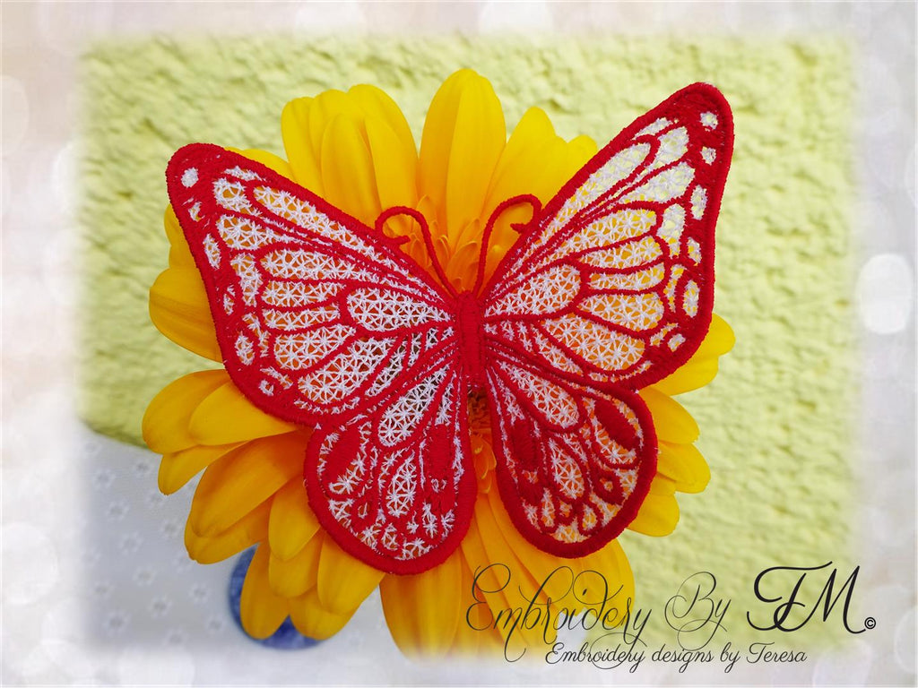 FSL butterfly No.2 / Two color variations /4x4 hoop