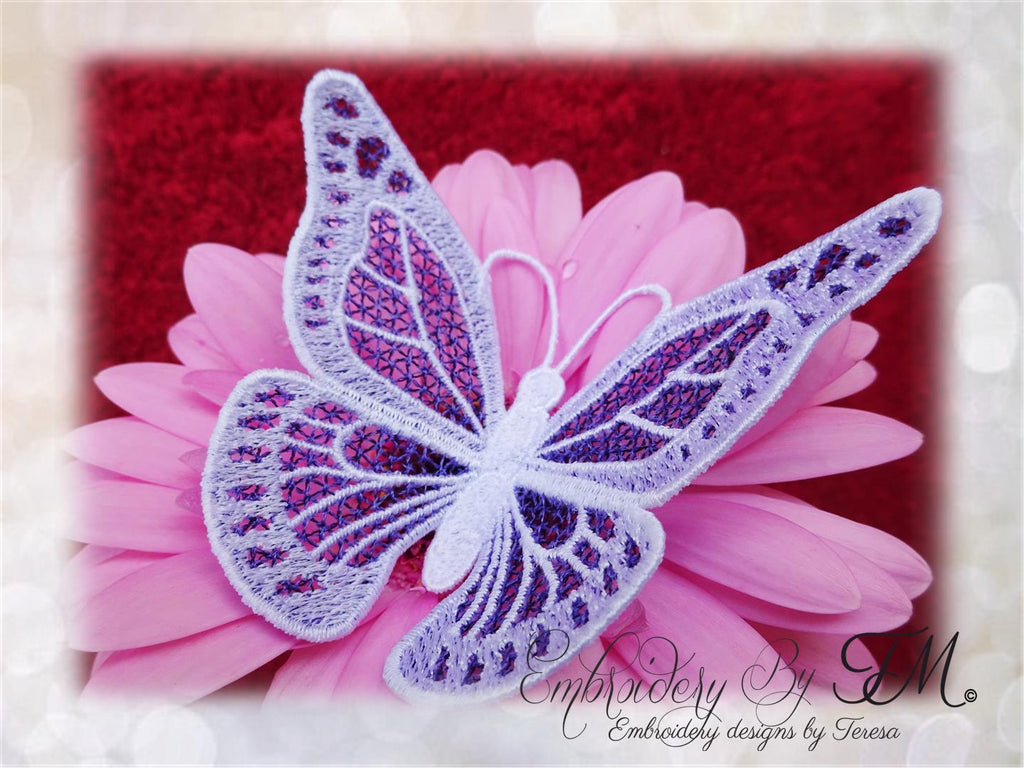 FSL butterfly No. 1 / Two color variations /4x4 hoop