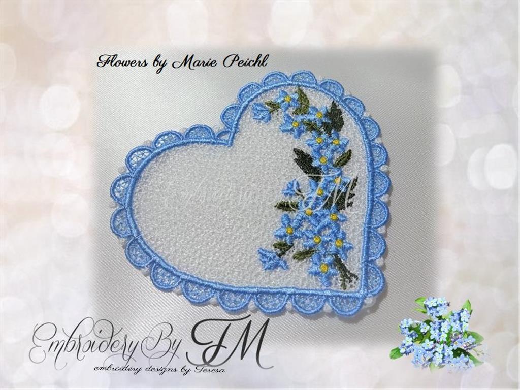 FSL Heart with Forget-me-not / 4x4 hoop