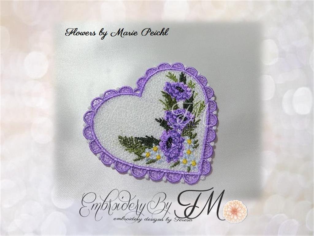 FSL Heart with purple flowers / 4x4 hoop