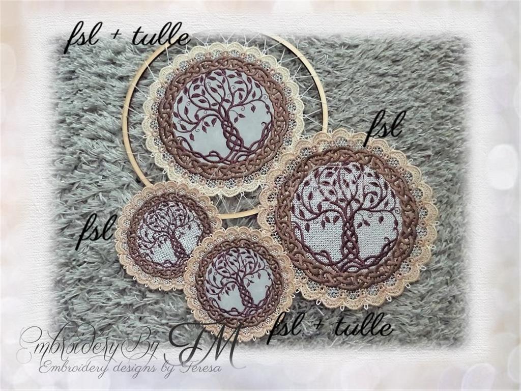 Celtic tree of live FSL or FSL + chiffon / Four sizes / two variations