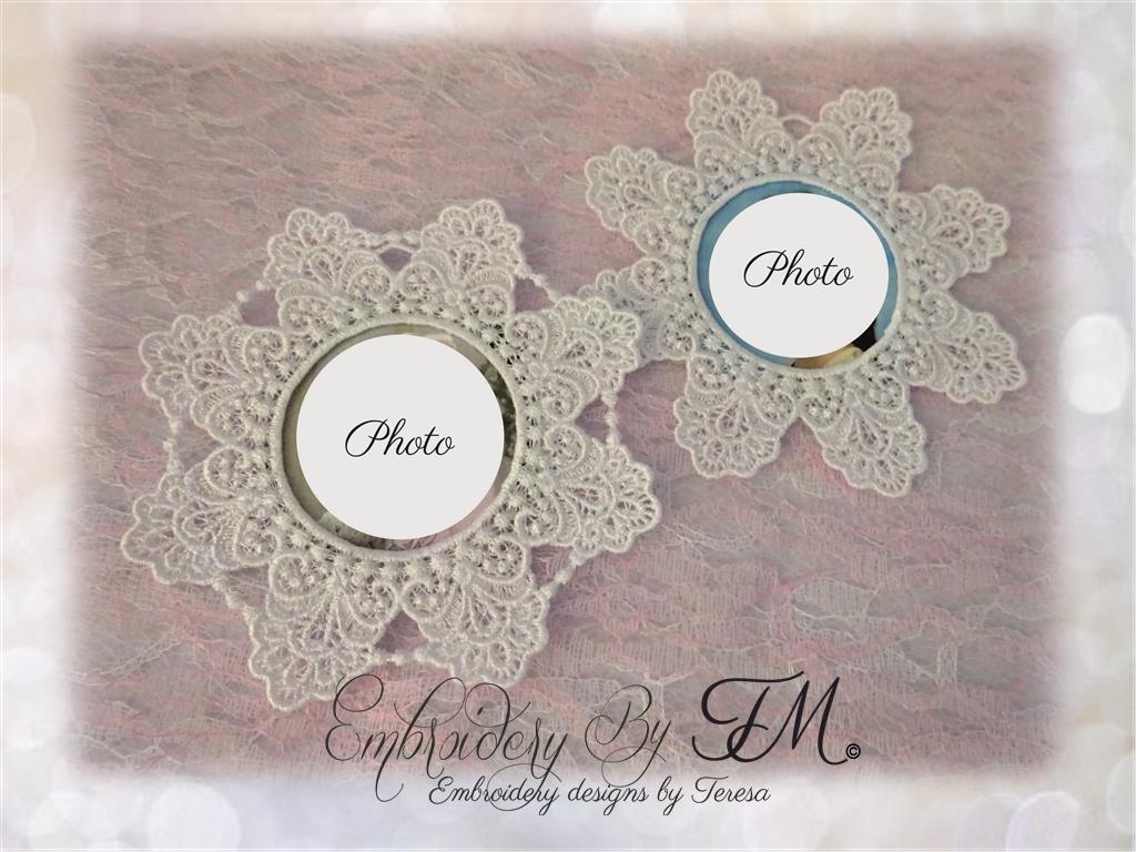 Photo frame vintage FSL / 4x4 hoop / two variations/ Christmas or wedding ? universal use