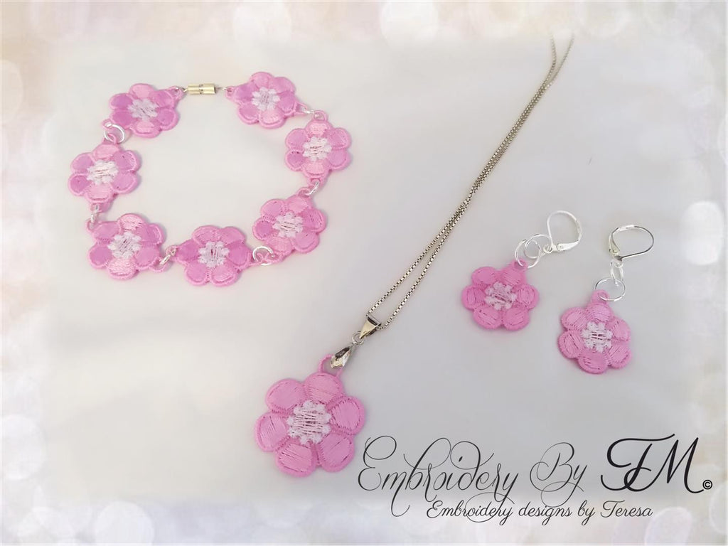 Earrings,pendant and components for bracelet  flowers/4x4 hoop